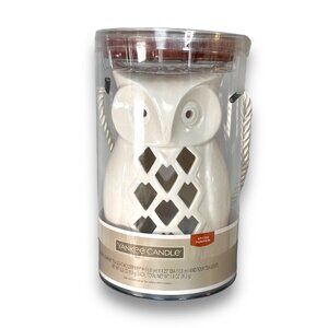 Yankee Candle Ceramic Owl Tea Light Holder With Spiced Pumpkin Scent 6.63” H X 4